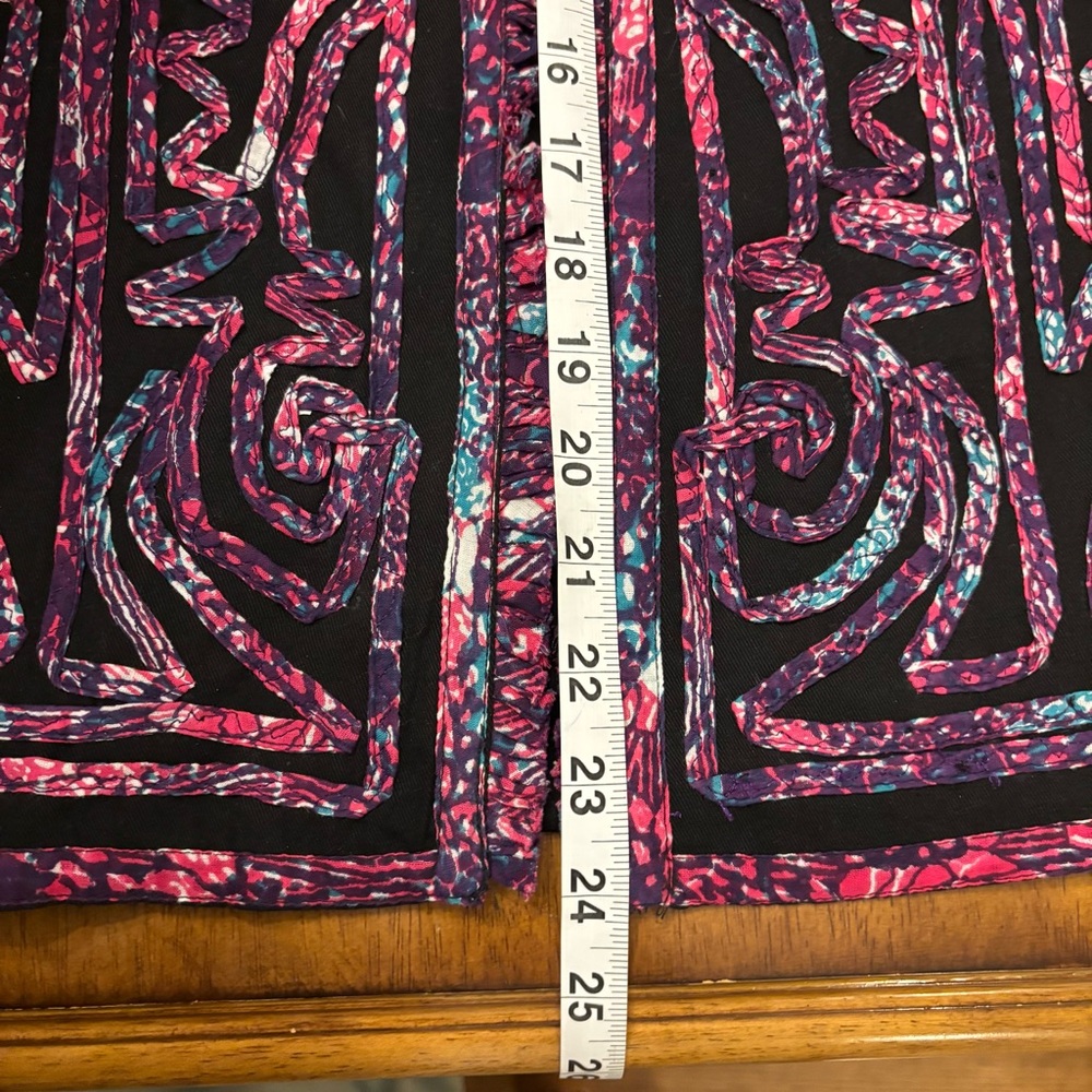 Choices Women's Black Pink‎ Patterned geometric open jacket sz large 3/4 sleeve - Picture 9 of 9